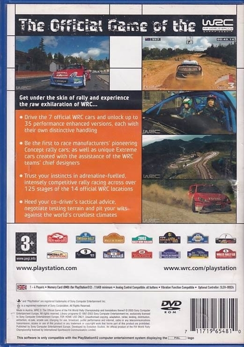WRC 3 the Official Game of the FIA World Rally Championship - PS2 (B Grade) (Genbrug)